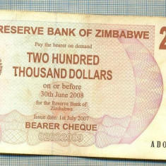 A1562 BANCNOTA-ZIMBABWE- 200 000 -2007-SERIA 0281269-starea care se vede