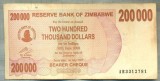 A1563 BANCNOTA-ZIMBABWE- 200 000 -2007-SERIA 3312781-starea care se vede