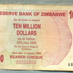 A1584 BANCNOTA-ZIMBABWE-10 000 000 DOLLARS-2008-SERIA4226594-starea care se vede