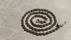 argint COLIER MASIV batut in MARCASITE cu EFECT sclipitor VECHI vintage UNIC