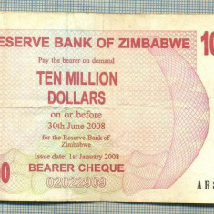 A1583 BANCNOTA-ZIMBABWE-10 000 000 DOLLARS-2008-SERIA8032176-starea care se vede