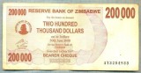 A1555 BANCNOTA-ZIMBABWE- 200 000 -2007-SERIA 3254933-starea care se vede