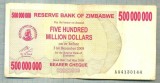 A1580BANCNOTA-ZIMBABWE-500 000 000 DOLLARS-2008-SERIA4130144-starea care se vede