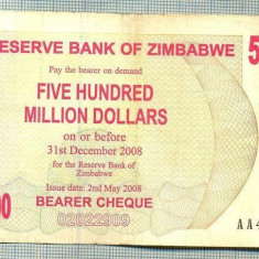 A1580BANCNOTA-ZIMBABWE-500 000 000 DOLLARS-2008-SERIA4130144-starea care se vede