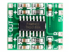 PAM8403 Modul mini amplificator audio DC 4.5-20V Power Class D 2*3W USB sunet foto