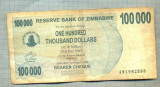 A1603 BANCNOTA-ZIMBABWE- 100 000 DOLLARS -2006-SERIA 1982538-starea care se vede