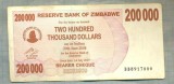 A1687 BANCNOTA-ZIMBABWE- 200 000 DOLLARS -2007-SERIA 8917000-starea care se vede