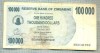 A1611 BANCNOTA-ZIMBABWE- 100 000 DOLLARS -2006-SERIA 2141902-starea care se vede