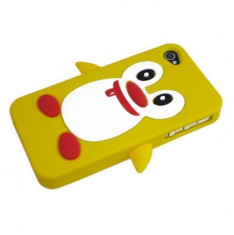 Carcasa protectie spate pinguin din silicon pentru iPhone 4/4S, alba foto