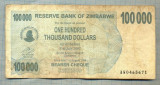 A1633 BANCNOTA-ZIMBABWE- 100 000 DOLLARS -2006-SERIA 0465671-starea care se vede