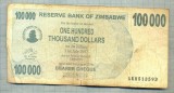 A1674 BANCNOTA-ZIMBABWE- 100 000 DOLLARS -2006-SERIA 8513593-starea care se vede