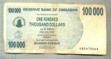 A1639 BANCNOTA-ZIMBABWE- 100 000 DOLLARS -2006-SERIA 5475064-starea care se vede