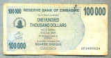 A1630 BANCNOTA-ZIMBABWE- 100 000 DOLLARS -2006-SERIA 3480824-starea care se vede