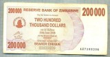 A1682 BANCNOTA-ZIMBABWE- 200 000 DOLLARS -2007-SERIA 7253206-starea care se vede