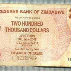 A1680 BANCNOTA-ZIMBABWE- 200 000 DOLLARS -2007-SERIA 2536215-starea care se vede