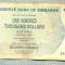 A1629 BANCNOTA-ZIMBABWE- 100 000 DOLLARS -2006-SERIA 1584960-starea care se vede