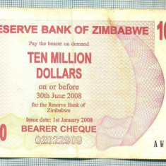 A1702 BANCNOTA-ZIMBABWE-10 000 000 DOLLARS-2008-SERIA7355741-starea care se vede