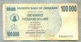 A1644 BANCNOTA-ZIMBABWE- 100 000 DOLLARS -2006-SERIA 8681976-starea care se vede