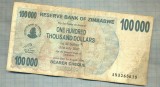 A1651 BANCNOTA-ZIMBABWE- 100 000 DOLLARS -2006-SERIA 3265615-starea care se vede