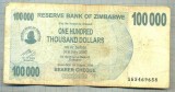 A1665 BANCNOTA-ZIMBABWE- 100 000 DOLLARS -2006-SERIA 5469658-starea care se vede