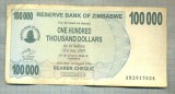 A1649 BANCNOTA-ZIMBABWE- 100 000 DOLLARS -2006-SERIA 2917024-starea care se vede