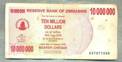 A1701 BANCNOTA-ZIMBABWE-10 000 000 DOLLARS-2008-SERIA7577358-starea care se vede foto