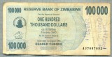 A1670 BANCNOTA-ZIMBABWE- 100 000 DOLLARS -2006-SERIA 7087082-starea care se vede