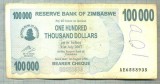 A1662 BANCNOTA-ZIMBABWE- 100 000 DOLLARS -2006-SERIA 6558935-starea care se vede