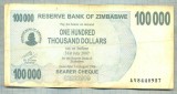 A1655 BANCNOTA-ZIMBABWE- 100 000 DOLLARS -2006-SERIA 8440957-starea care se vede