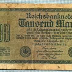 A1720 BANCNOTA-GERMANIA- 1000 MARK -15.9.1922-SERIA185304 -starea care se vede