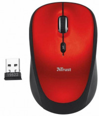 Mouse wireless laptop Trust Yvi Red, ro?u/negru foto