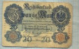 A1712 BANCNOTA-GERMANIA- 20 MARK -21.04.1910-SERIA565546 -starea care se vede