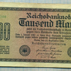 A1721 BANCNOTA-GERMANIA- 1000 MARK -15.9.1922-SERIA946200 -starea care se vede