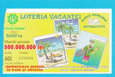 Bilet loto 5000 lei 2001 Loteria vacantei 2 foto