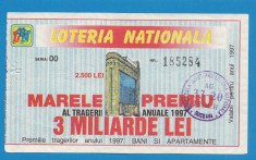 Bilet loto 2500 lei 1997 2 foto