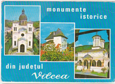 bnk cp Jud Valcea - Monumentele istorice - necirculata - marca fixa foto
