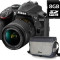 Kit Aparat foto Nikon D3400 (obiectiv AF-P 18-55 VR) + geanta Nikon + card 8GB SD, 3 ani garantie body