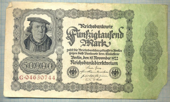 A1708 BANCNOTA-GERMANIA-50000 MARK -19.11.1922-SERIA04630744-starea care se vede