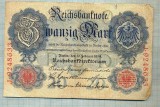 A1710 BANCNOTA-GERMANIA- 20 MARK -19.02.1914-SERIA9248633 -starea care se vede