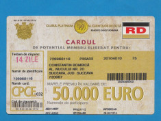 Bon 50000 euro cardul de potential membru foto