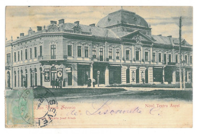 3640 - TURNU-SEVERIN, Theatre, Litho, Romania - old postcard - used - 1900 - TCV foto