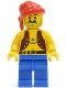 Figurina LEGO pi013 Pirate Anchor Shirt, Blue Legs, Red Bandana foto