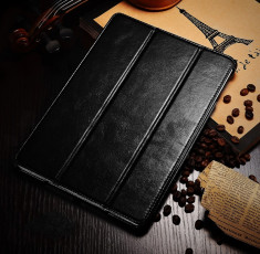 Husa de LUX piele naturala premium XOOMZ Vintage, iPAD AIR 2, smart cover, NEGRU foto