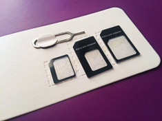 SIM Adapter - Nano Sim -&amp;gt; Micro Sim -&amp;gt; Normal Sim + Cheita Sim [ Cadou ] foto