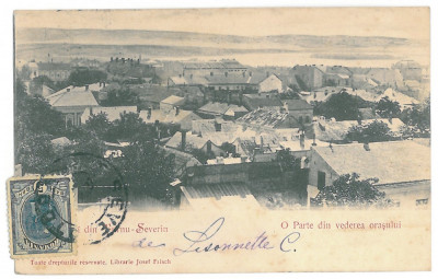 3639 - TURNU-SEVERIN, Panorama, Litho, Romania - old postcard - used 1900 - TCV foto