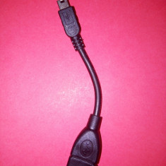 Cablu USB, A, Mama - Mini USB, Tata - 15 Cm / Cablu mini usb - usb mama