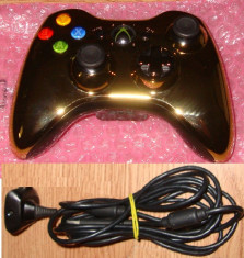 Controller/Maneta Xbox 360 Transformer GOLD ORIGINALA + cablu Play&amp;amp;Charge foto