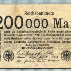 A1819 BANCNOTA-GERMANIA- 200 000 MARK- 9.8.1923-SERIA FARA-starea ce se vede