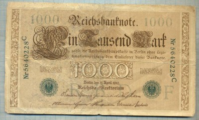 A1746 BANCNOTA-GERMANIA- 1000 MARK 21.4.1910-SERIA5640228 -starea care se vede foto