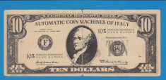 America SUA Bon 10 dollars Automatic coin machines ok Italy foto